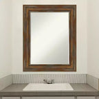 Miroir mural de salle de bain Amanti Art Alexandria Petite avec cadre en bois biseauté