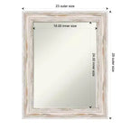 Miroir mural de salle de bain Amanti Art Alexandria Petite avec cadre en bois biseauté