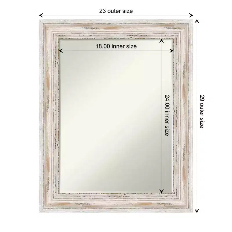 Miroir mural de salle de bain Amanti Art Alexandria Petite avec cadre en bois biseauté