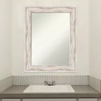 Miroir mural de salle de bain Amanti Art Alexandria Petite avec cadre en bois biseauté