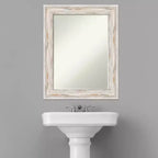 Miroir mural de salle de bain Amanti Art Alexandria Petite avec cadre en bois biseauté