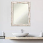 Miroir mural de salle de bain Amanti Art Alexandria Petite avec cadre en bois biseauté