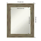 Miroir mural de salle de bain Amanti Art Alexandria Petite avec cadre en bois biseauté