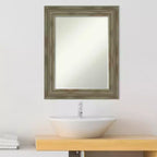 Miroir mural de salle de bain Amanti Art Alexandria Petite avec cadre en bois biseauté