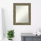 Miroir mural de salle de bain Amanti Art Alexandria Petite avec cadre en bois biseauté