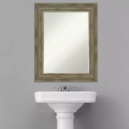 Miroir mural de salle de bain Amanti Art Alexandria Petite avec cadre en bois biseauté