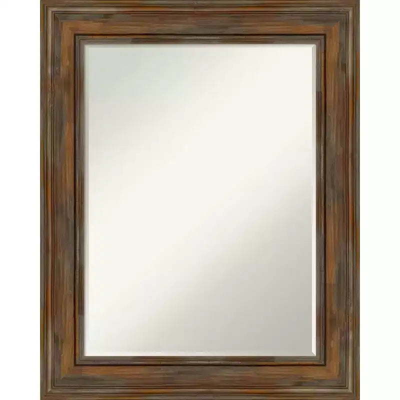 Miroir mural de salle de bain Amanti Art Alexandria Petite avec cadre en bois biseauté
