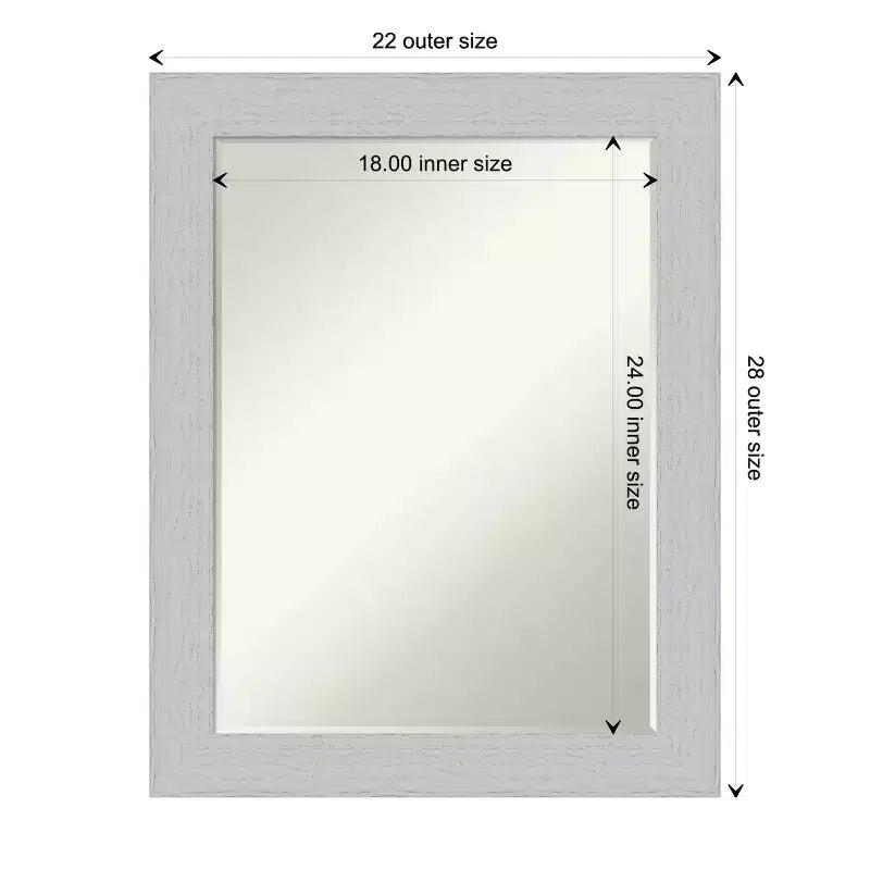 Miroir mural de salle de bain en bois biseauté Shiplap Petite par Amanti Art