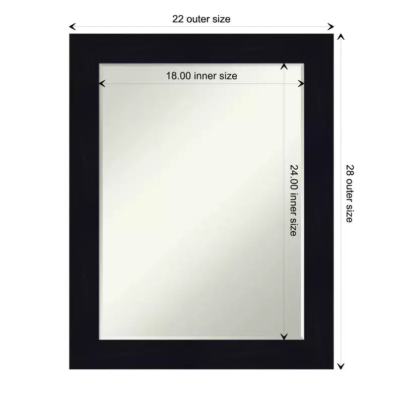 Miroir mural de salle de bain en bois biseauté Shiplap Petite par Amanti Art