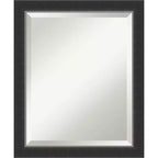 Amanti Art Corvino Black Narrow Beveled Wood Bathroom Wall Mirror