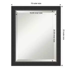 Miroir mural de salle de bain biseauté en bois étroit noir Corvino de Amanti Art