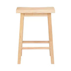 Tabouret de cuisine classique PJ Wood, hauteur 73,66 cm, avec assise en forme de selle, pour maisons, salles à manger et bars, sans dossier, 4 pieds carrés, naturel (paquet de 5)