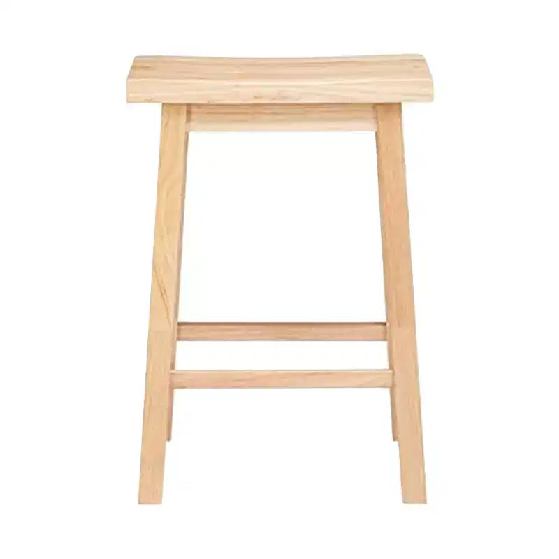 Tabouret de cuisine classique PJ Wood, hauteur 73,66 cm, avec assise en forme de selle, pour maisons, salles à manger et bars, sans dossier, 4 pieds carrés, naturel (paquet de 5)