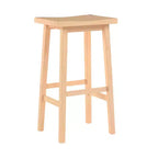 Tabouret de cuisine classique PJ Wood, hauteur 73,66 cm, avec assise en forme de selle, pour maisons, salles à manger et bars, sans dossier, 4 pieds carrés, naturel (paquet de 5)