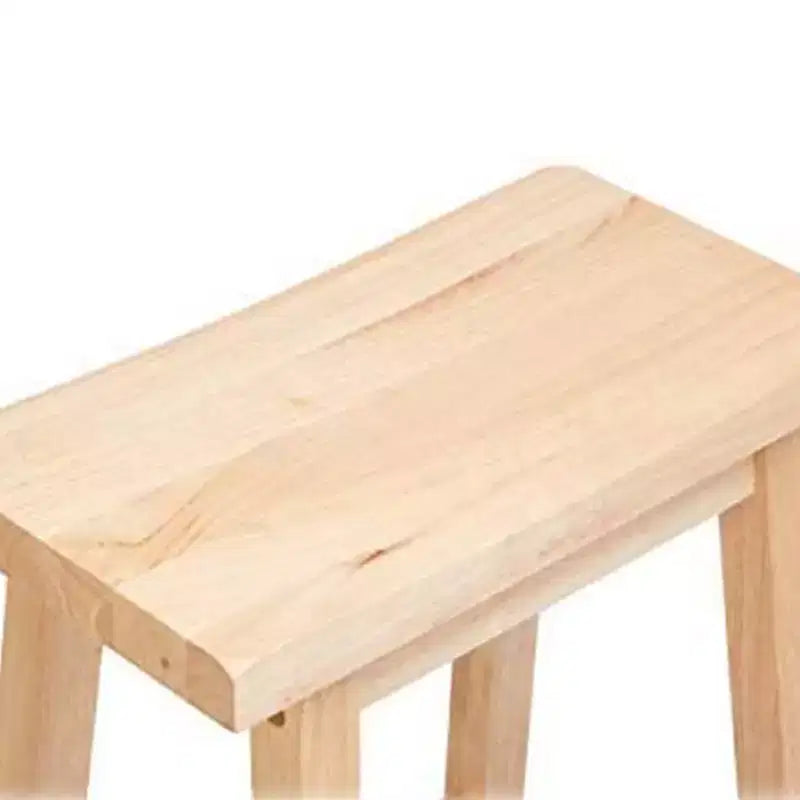 Tabouret de cuisine classique PJ Wood, hauteur 73,66 cm, avec assise en forme de selle, pour maisons, salles à manger et bars, sans dossier, 4 pieds carrés, naturel (paquet de 5)