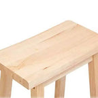 Tabouret de cuisine classique PJ Wood, hauteur 73,66 cm, avec assise en forme de selle, pour maisons, salles à manger et bars, sans dossier, 4 pieds carrés, naturel (paquet de 5)