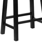 Tabourets de cuisine classiques PJ Wood de 24 po de haut avec assise en selle pour maisons, salles à manger et bars, sans dossier, pieds carrés, noirs (ensemble de 10)