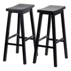 Tabourets de bar PJ Wood Classic Saddle Seat 74 cm, noir (lot de 8)