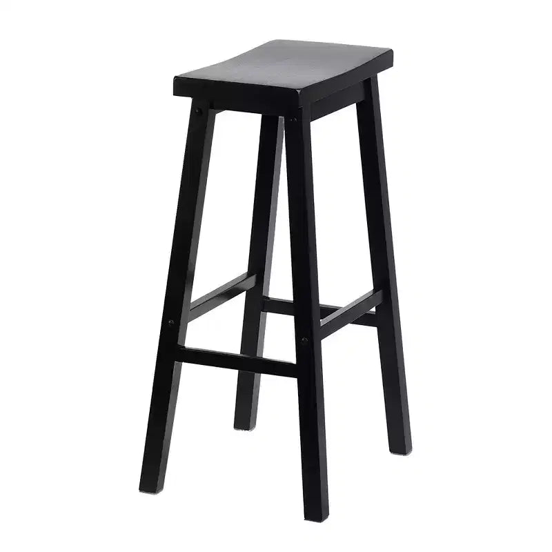 Tabourets de bar PJ Wood Classic Saddle Seat 74 cm, noir (lot de 8)