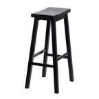Tabourets de bar PJ Wood Classic Saddle Seat 74 cm, noir (lot de 8)