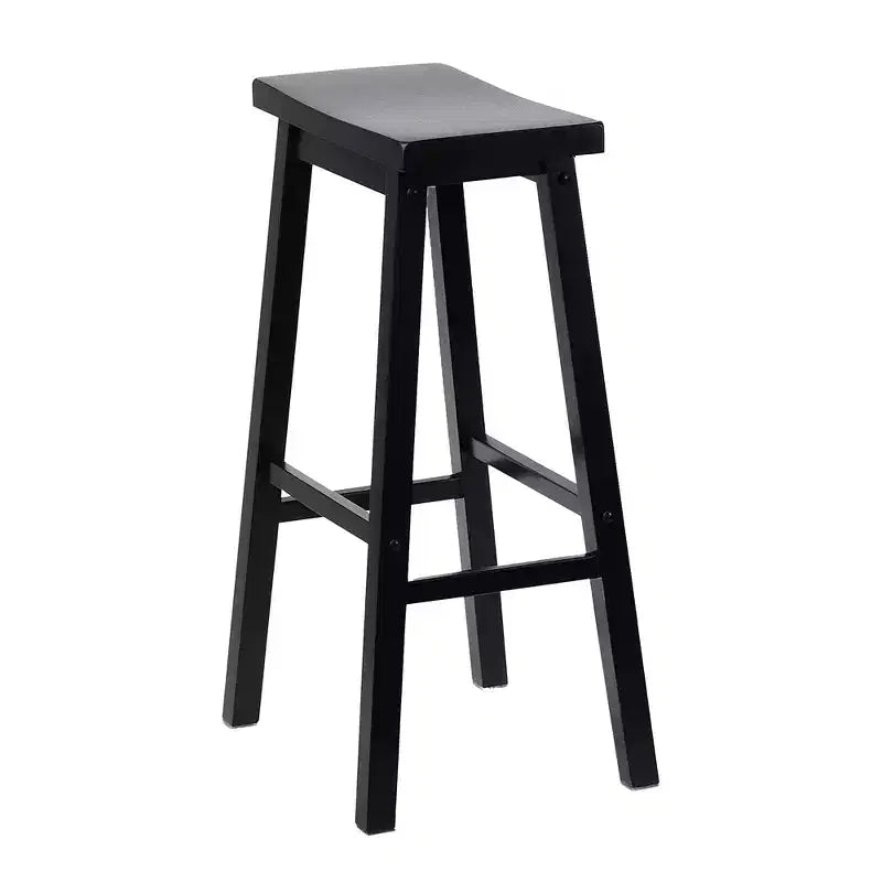 Tabourets de bar PJ Wood Classic Saddle Seat 74 cm, noir (lot de 8)