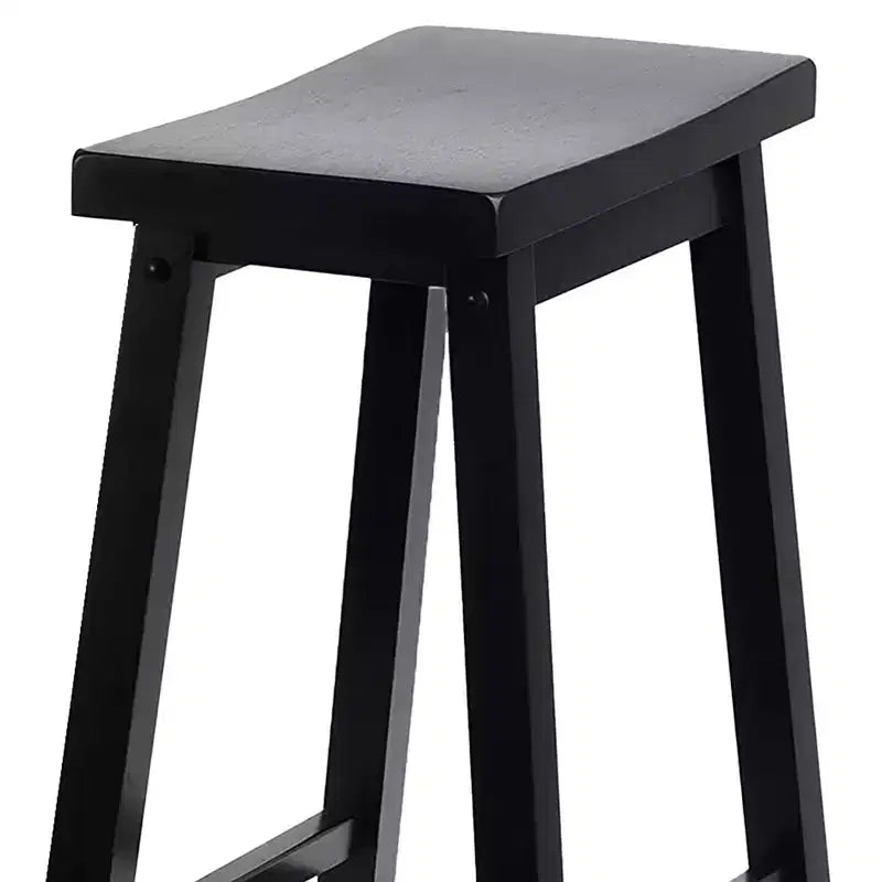 Tabourets de bar PJ Wood Classic Saddle Seat 74 cm, noir (lot de 8)