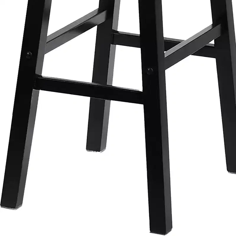Tabourets de bar PJ Wood Classic Saddle Seat 74 cm, noir (lot de 8)