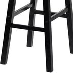 Tabourets de bar PJ Wood Classic Saddle Seat 74 cm, noir (lot de 8)