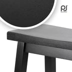 Tabourets de bar PJ Wood Classic Saddle Seat 74 cm, noir (lot de 8)