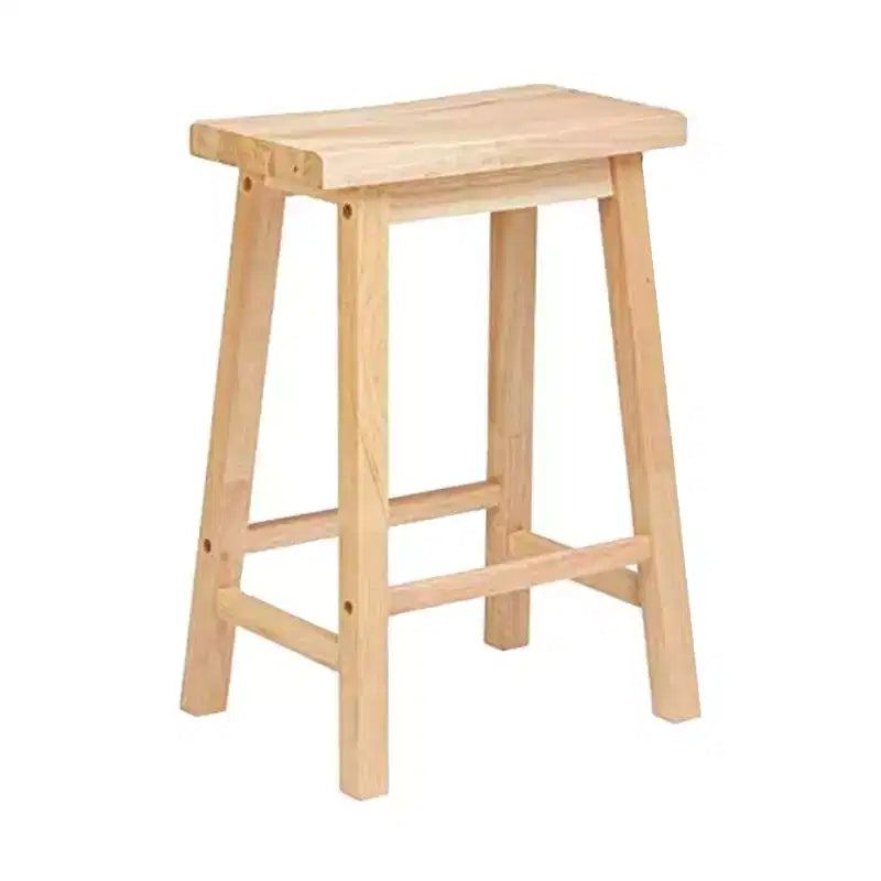 Tabouret de bar/comptoir de cuisine classique PJ Wood avec assise de 24 pouces, sans dossier et 4 pieds carrés, pour les maisons, les salles à manger et les bars, naturel (lot de 5)