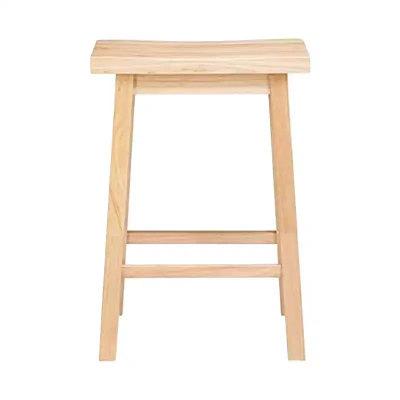 Tabouret de bar/comptoir de cuisine classique PJ Wood avec assise de 24 pouces, sans dossier et 4 pieds carrés, pour les maisons, les salles à manger et les bars, naturel (lot de 5)