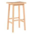 Tabouret de bar/comptoir de cuisine classique PJ Wood avec assise de 24 pouces, sans dossier et 4 pieds carrés, pour les maisons, les salles à manger et les bars, naturel (lot de 5)