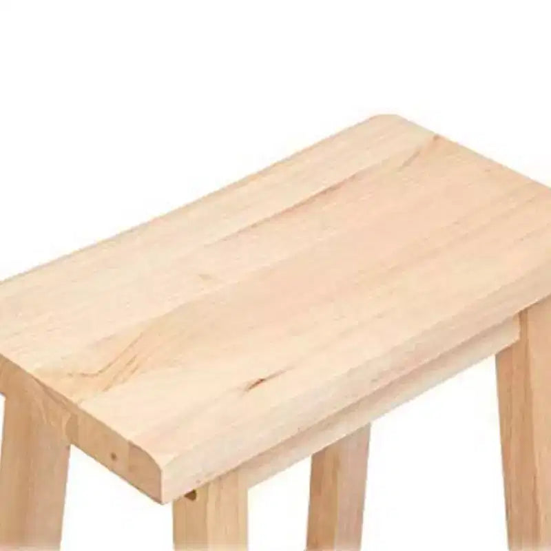 Tabouret de bar/comptoir de cuisine classique PJ Wood avec assise de 24 pouces, sans dossier et 4 pieds carrés, pour les maisons, les salles à manger et les bars, naturel (lot de 5)