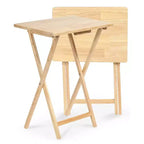 PJ Wood Table plateau TV portable et pliable avec finition naturelle (Lot de 4)