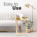 PJ Wood Table plateau TV portable et pliable avec finition naturelle (Lot de 4)