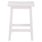 Tabourets de bar PJ Wood Classic Saddle Seat de 61 cm de haut pour comptoir de cuisine, blanc (paquet de 8)