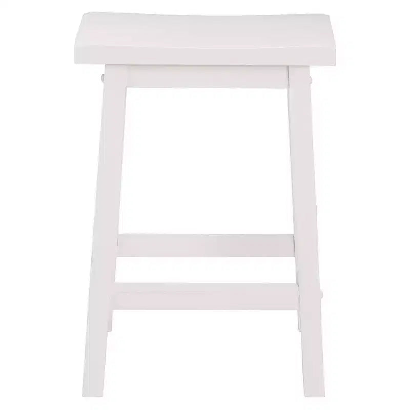 Tabourets de bar PJ Wood Classic Saddle Seat de 61 cm de haut pour comptoir de cuisine, blanc (paquet de 8)