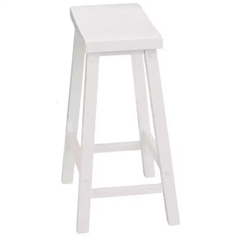 Tabourets de bar PJ Wood Classic Saddle Seat de 61 cm de haut pour comptoir de cuisine, blanc (paquet de 8)
