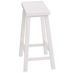 Tabourets de bar PJ Wood Classic Saddle Seat de 61 cm de haut pour comptoir de cuisine, blanc (paquet de 8)