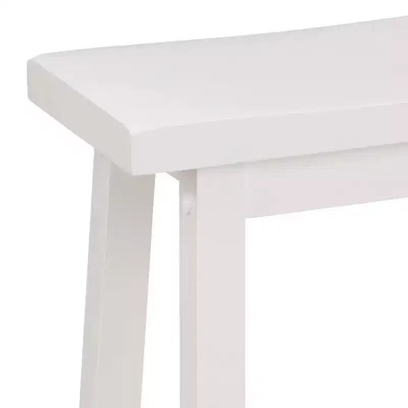 Tabourets de bar PJ Wood Classic Saddle Seat de 61 cm de haut pour comptoir de cuisine, blanc (paquet de 8)