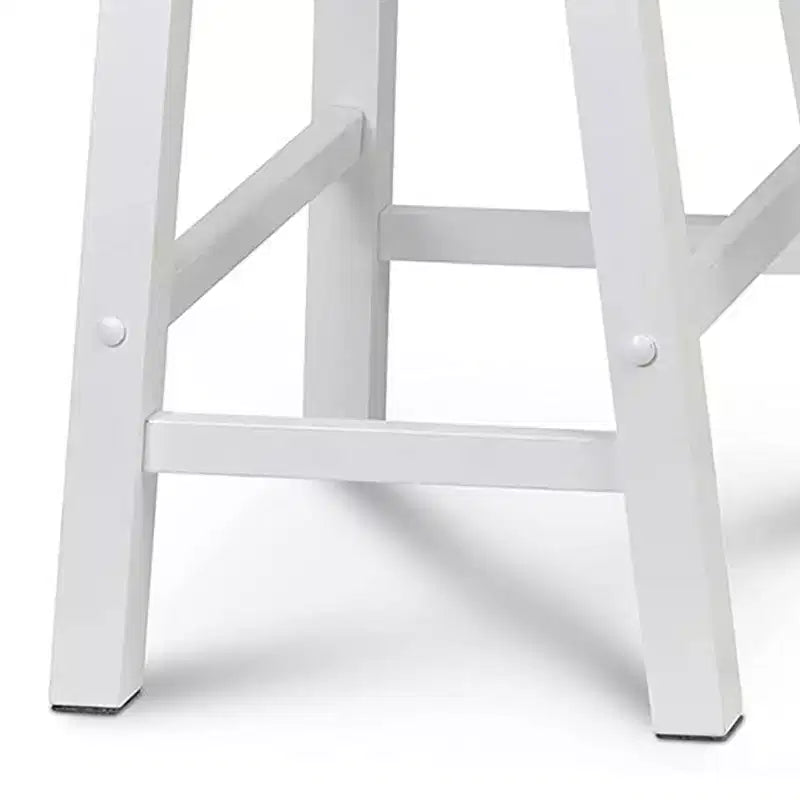 Tabourets de bar PJ Wood Classic Saddle Seat de 61 cm de haut pour comptoir de cuisine, blanc (paquet de 8)