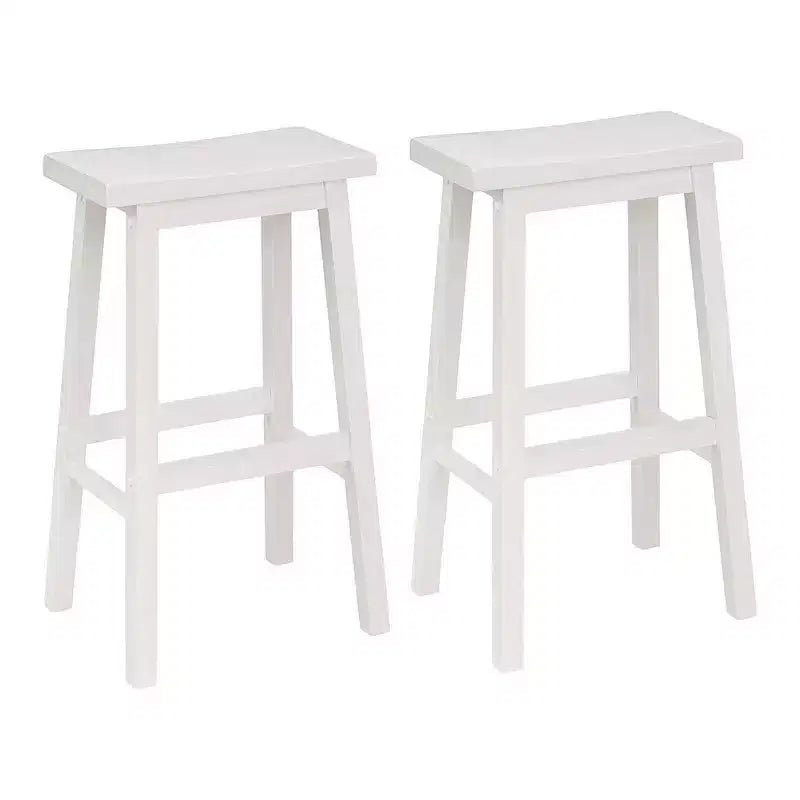 PJ Wood Tabouret de bar/comptoir de cuisine classique de 73,6 cm avec assise en selle, blanc (lot de 10)