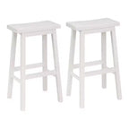 PJ Wood Tabouret de bar/comptoir de cuisine classique de 73,6 cm avec assise en selle, blanc (lot de 10)