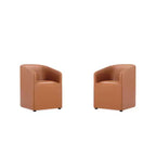 Lot de 2 fauteuils de salle à manger modernes ronds en similicuir Anna - Manhattan Comfort