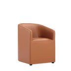 Lot de 2 fauteuils de salle à manger modernes ronds en similicuir Anna - Manhattan Comfort