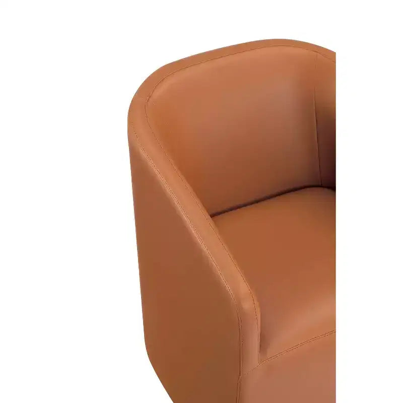 Lot de 2 fauteuils de salle à manger modernes ronds en similicuir Anna - Manhattan Comfort