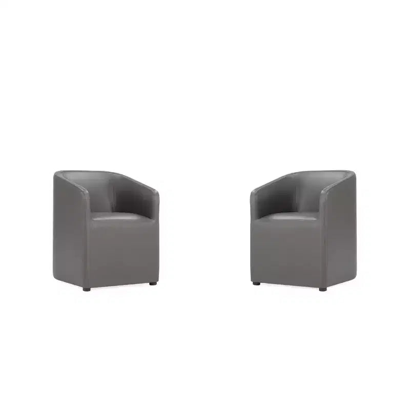 Lot de 2 fauteuils de salle à manger modernes ronds en similicuir Anna - Manhattan Comfort