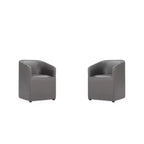 Lot de 2 fauteuils de salle à manger modernes ronds en similicuir Anna - Manhattan Comfort