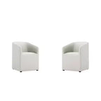 Lot de 2 fauteuils de salle à manger modernes ronds en similicuir Anna - Manhattan Comfort
