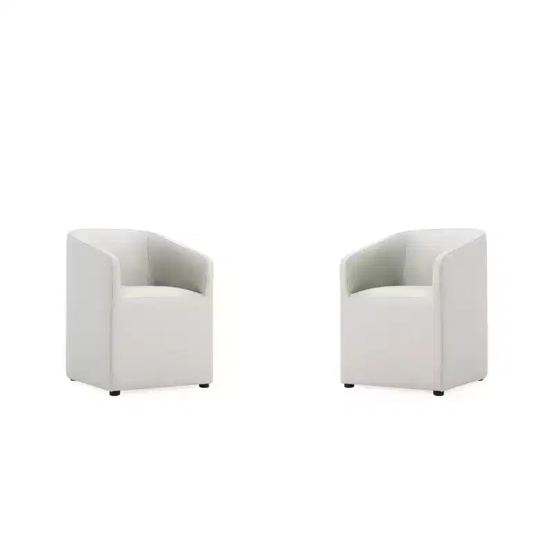 Lot de 2 fauteuils de salle à manger modernes ronds en similicuir Anna - Manhattan Comfort